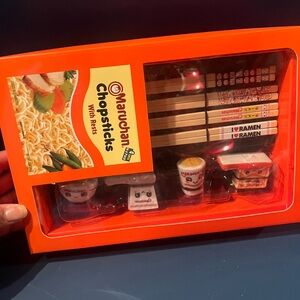 Orange Chopsticks with Rests - Cute Ramen Set
